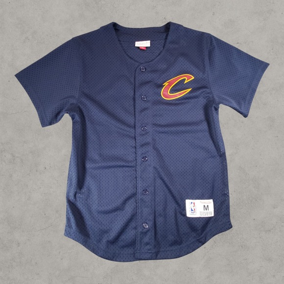 Mitchell & Ness Other - Mitchell & Ness Cleveland Cavaliers Jersey Mens Medium Navy Mesh Baseball NBA